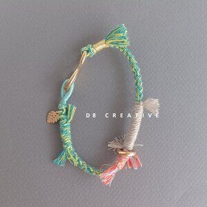 New hand woven  jewelry threads with stainless steel bracelet  2 color options